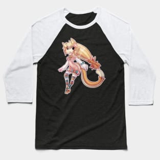 Pretty Blond Cat Girl Baseball T-Shirt